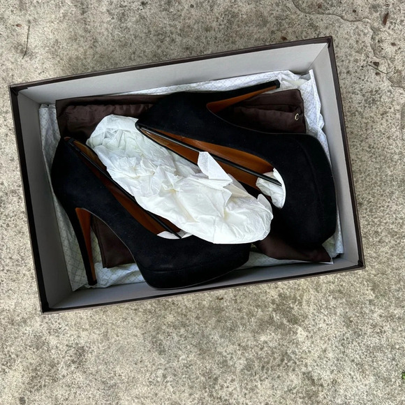 Gucci Kid Scamosciato Cuir Platform Heels, size 37 - Picture 9 of 14